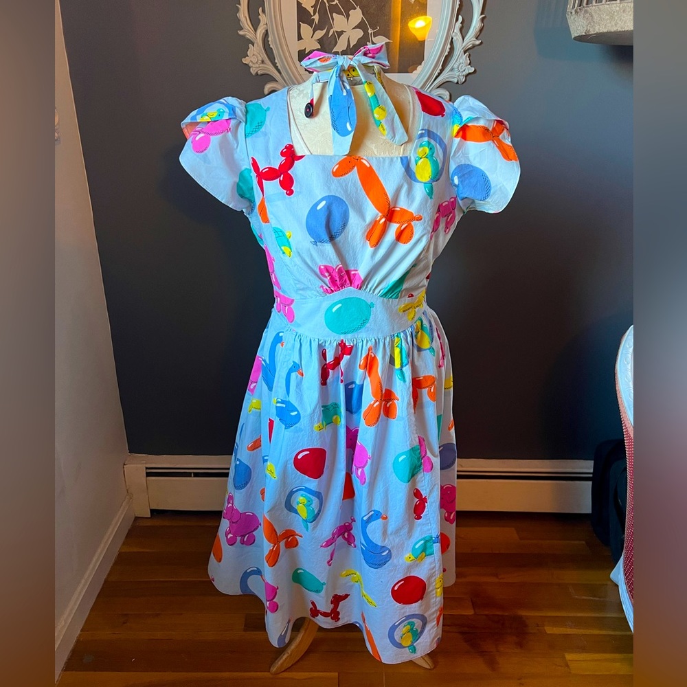 Custom made Hearts and Found dress with balloon animals